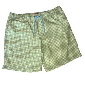 J. Crew Geometric Green Swim Trunks